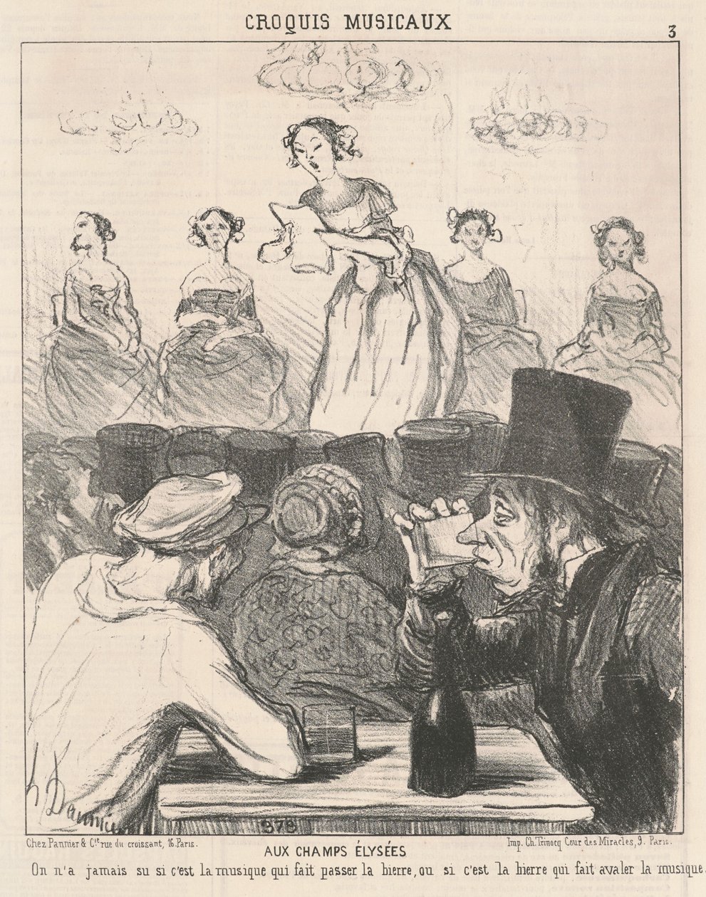 Til Champs Elysees af Honoré Daumier