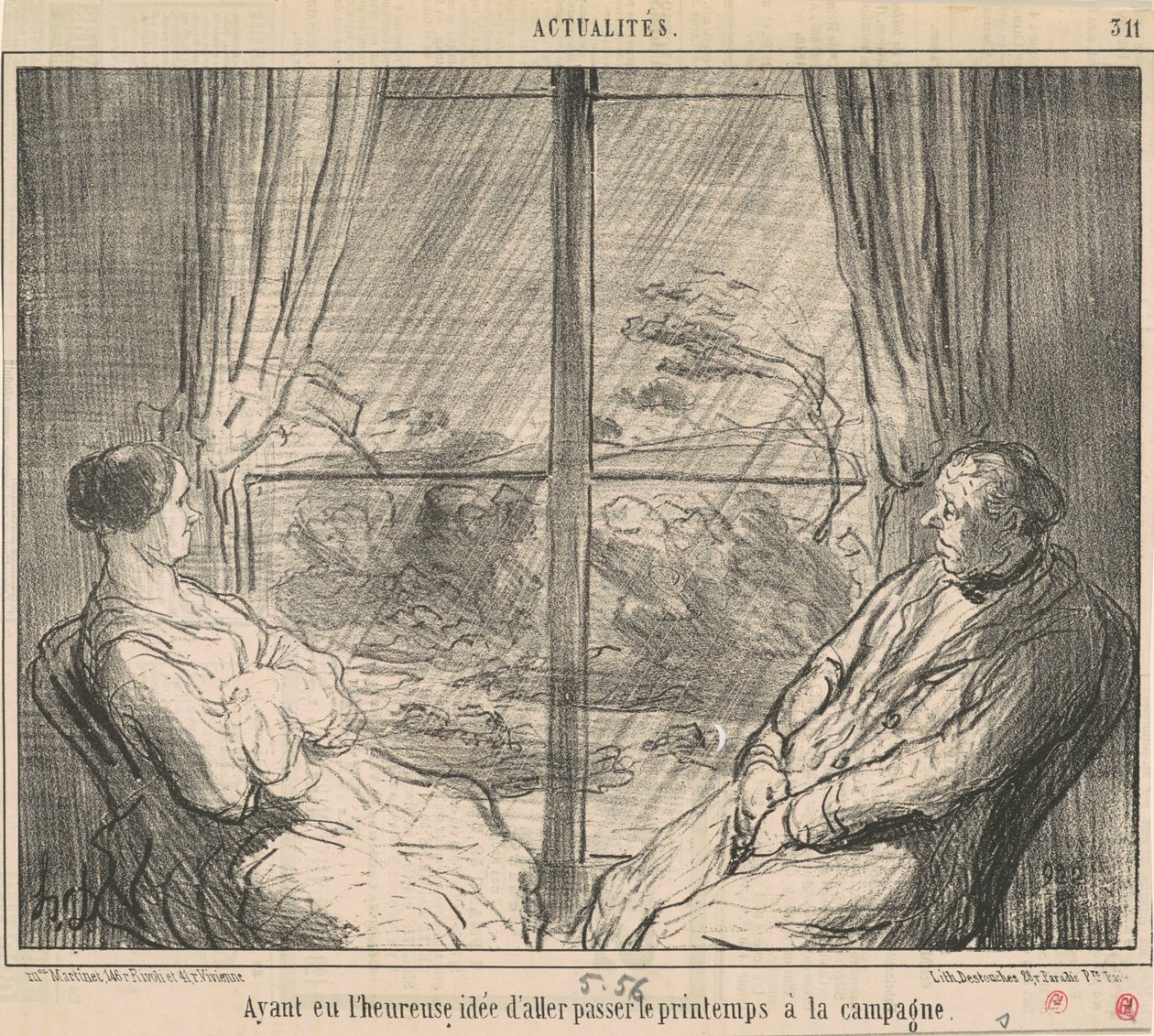 Efter at have haft ... ideen om at gå ... af Honoré Daumier