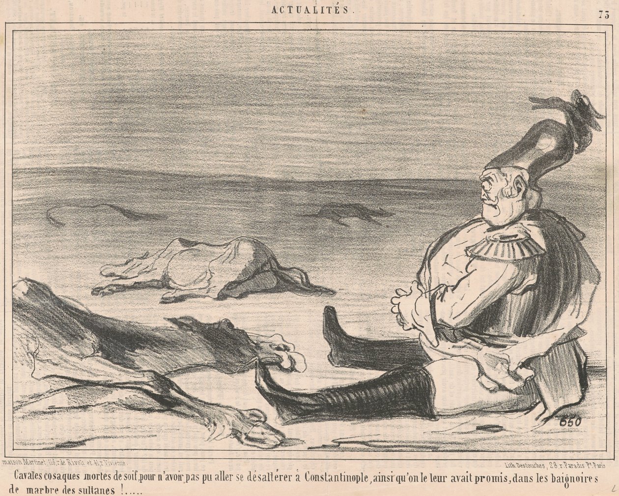 Kosakryttere, der døde af tørst... af Honoré Daumier