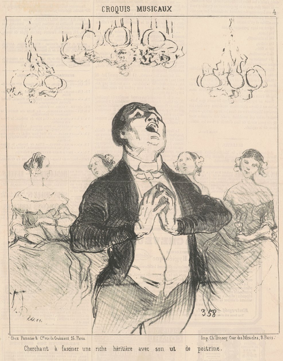 Søger at fascinere en velhavende... af Honoré Daumier