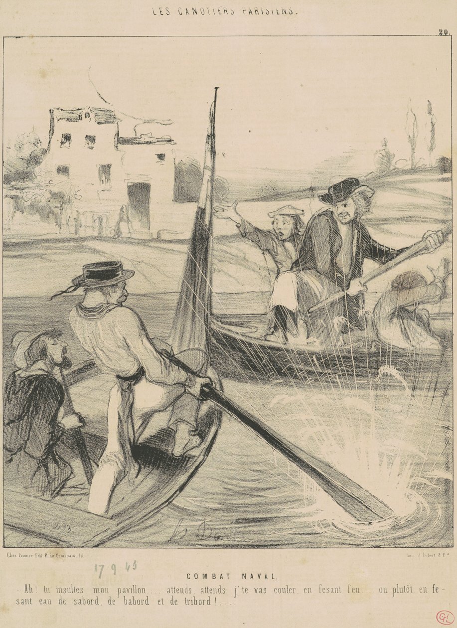 Combat Naval af Honoré Daumier