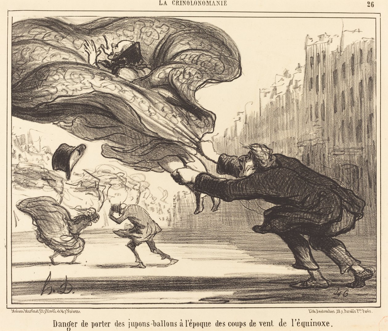 Fare for at bære ballonunderkjoler... af Honoré Daumier