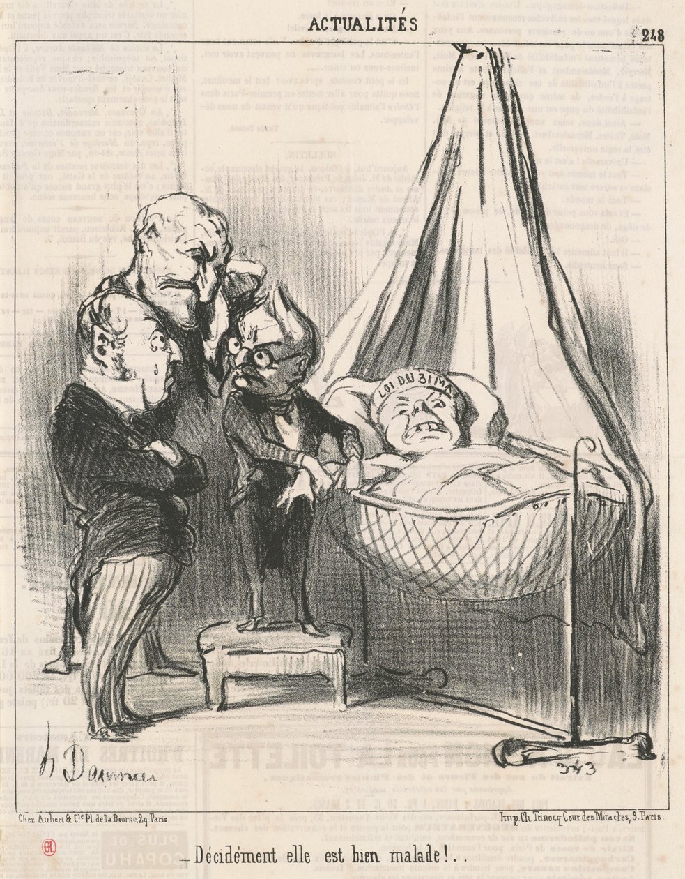 Definitivt er hun meget syg! af Honoré Daumier