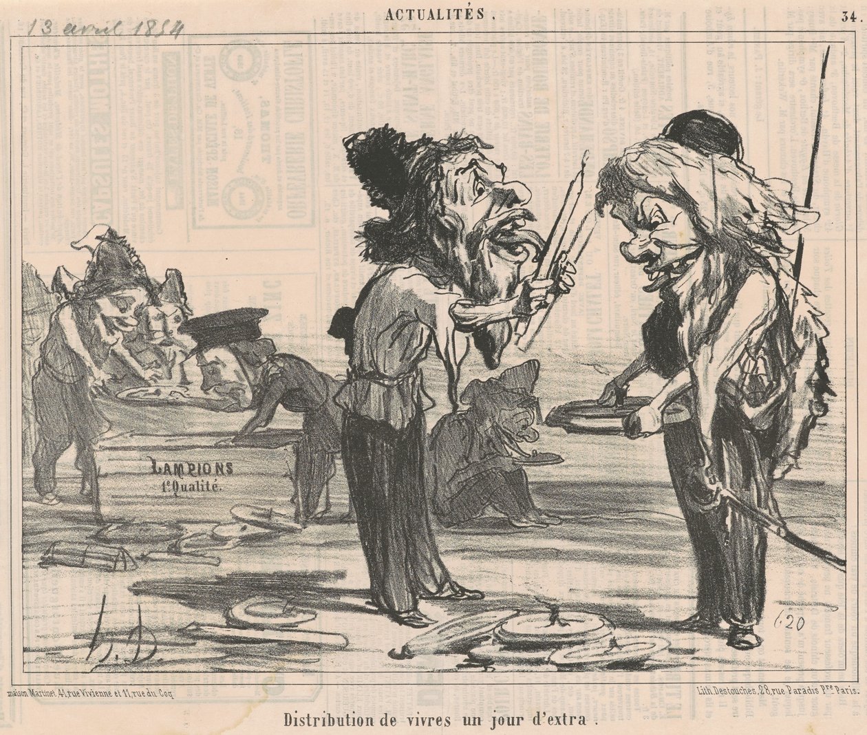Maduddeling på en ekstra dag af Honoré Daumier