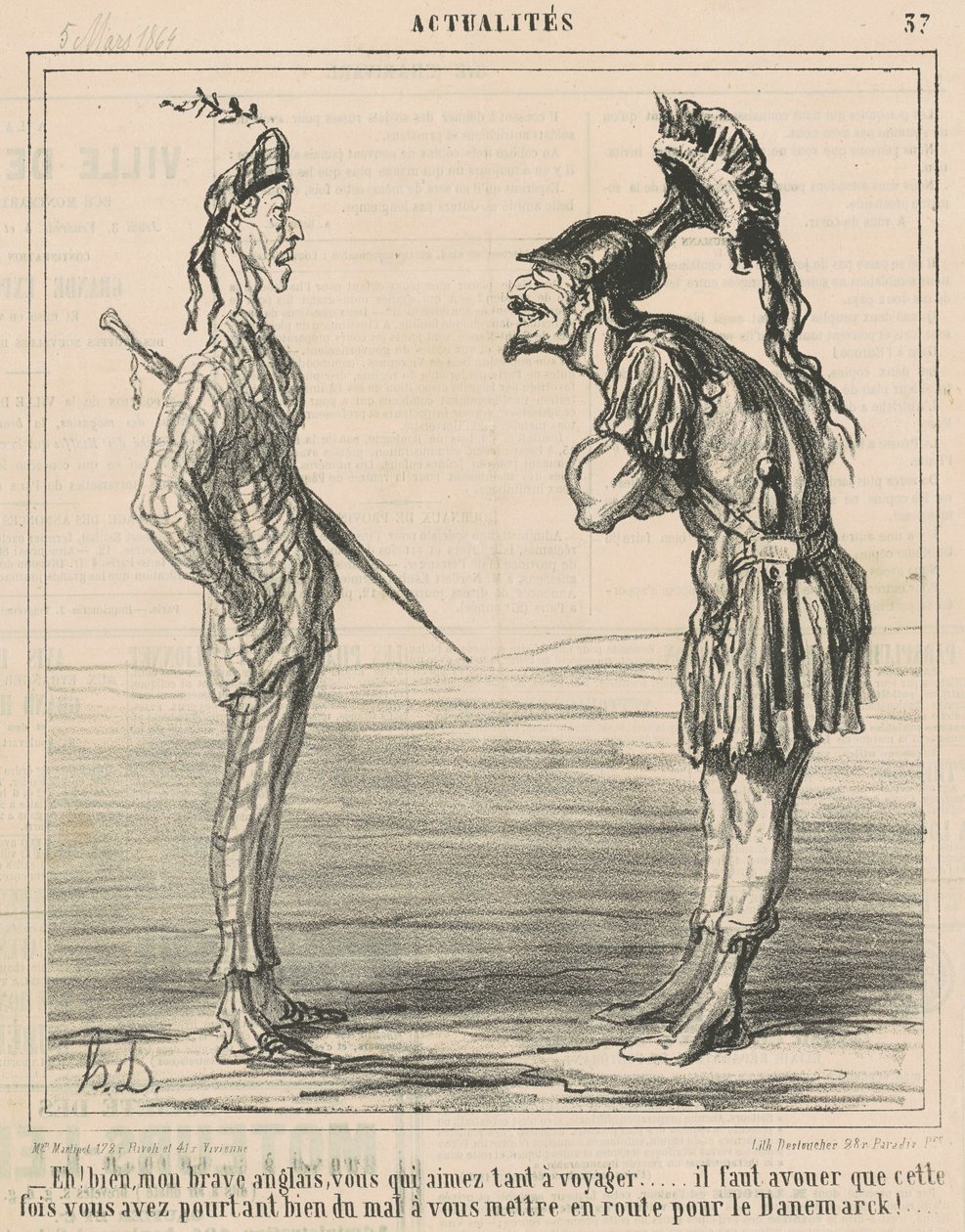 Godt! Mit modige engelsk... af Honoré Daumier