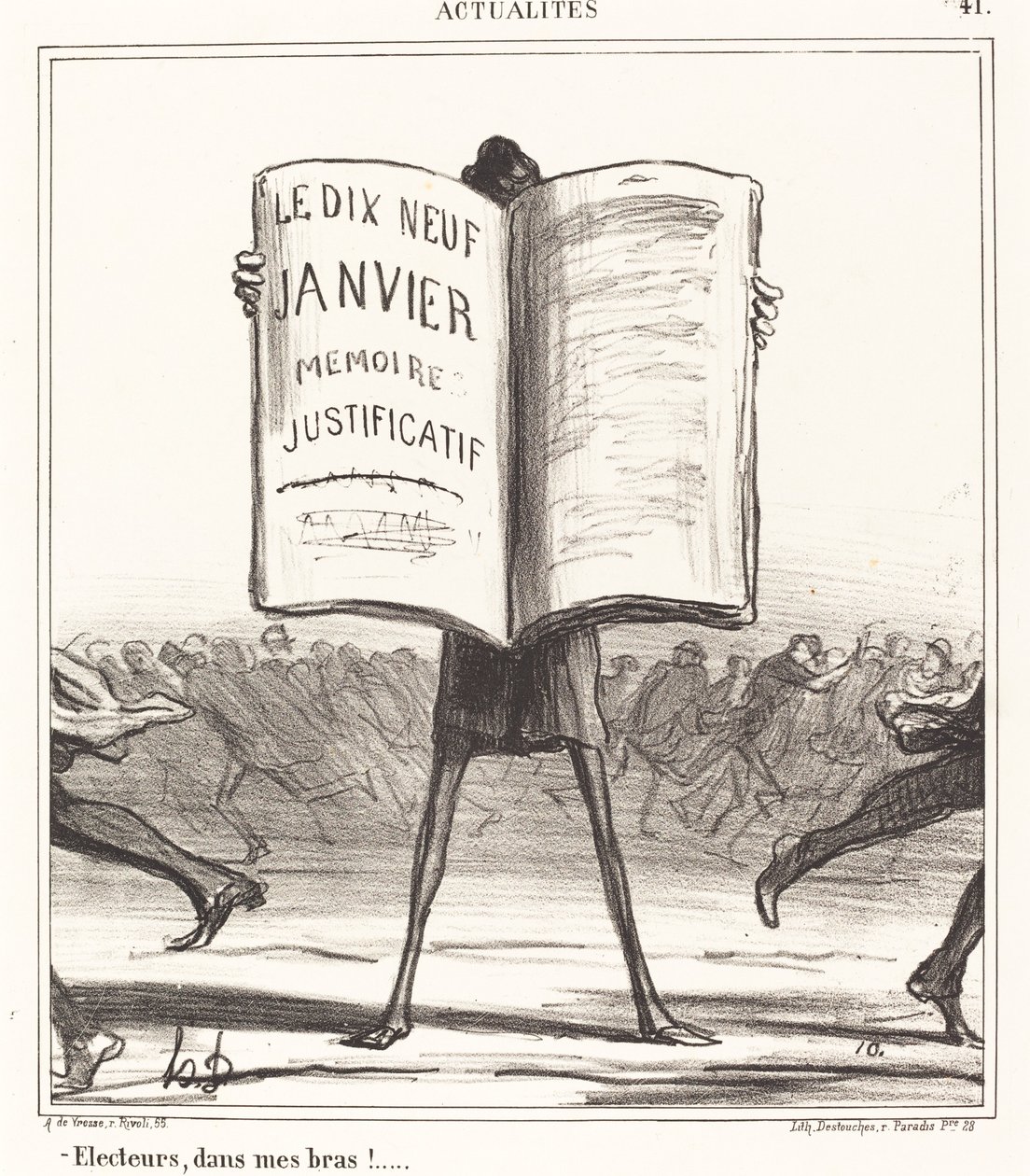 Vælgere, i mine arme!... af Honoré Daumier