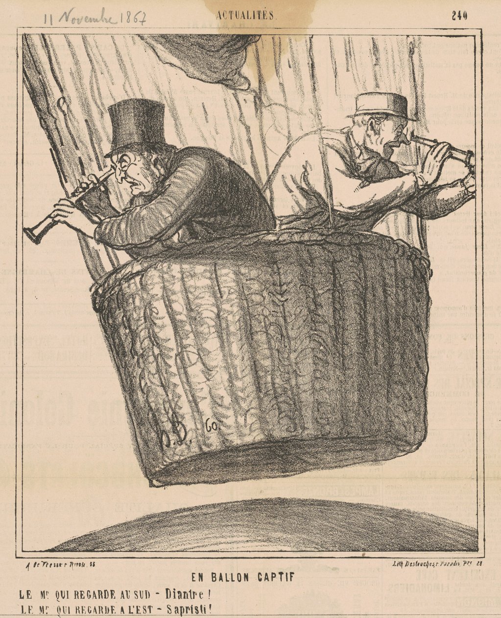 I fanget ballon af Honoré Daumier