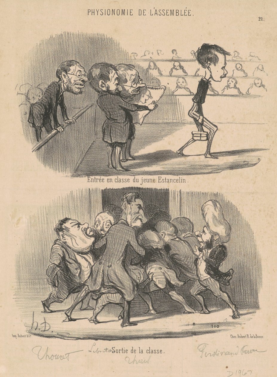 Indtræden i klasse af den unge Estancelin af Honoré Daumier