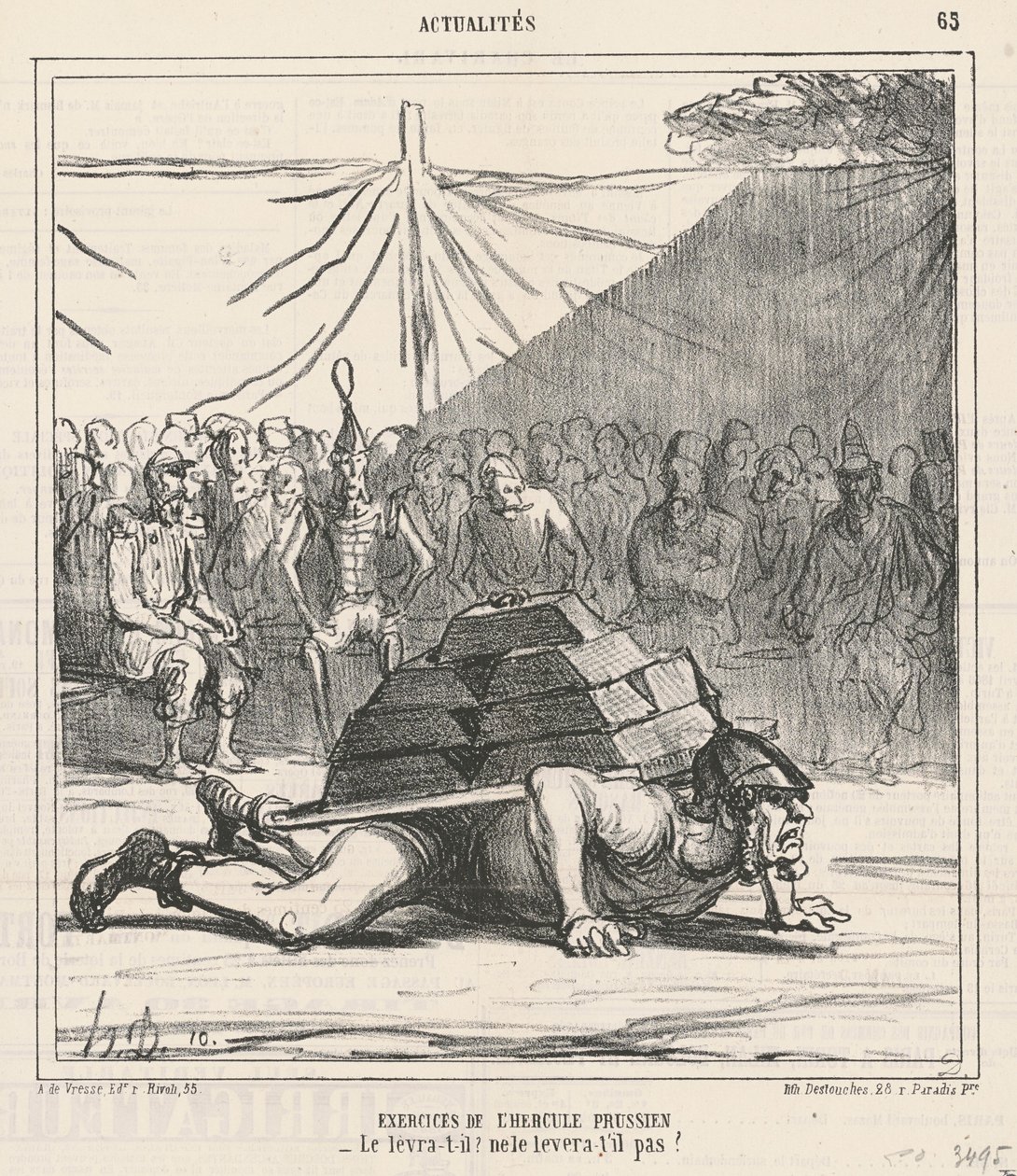 Øvelser af den preussiske Hercules af Honoré Daumier