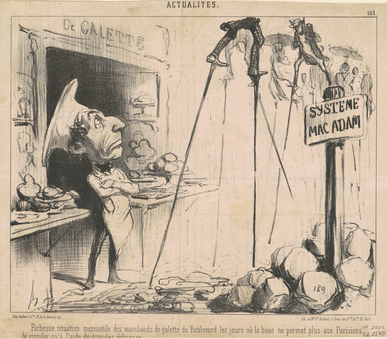 Irriterende situation for galette-købmænd af Honoré Daumier