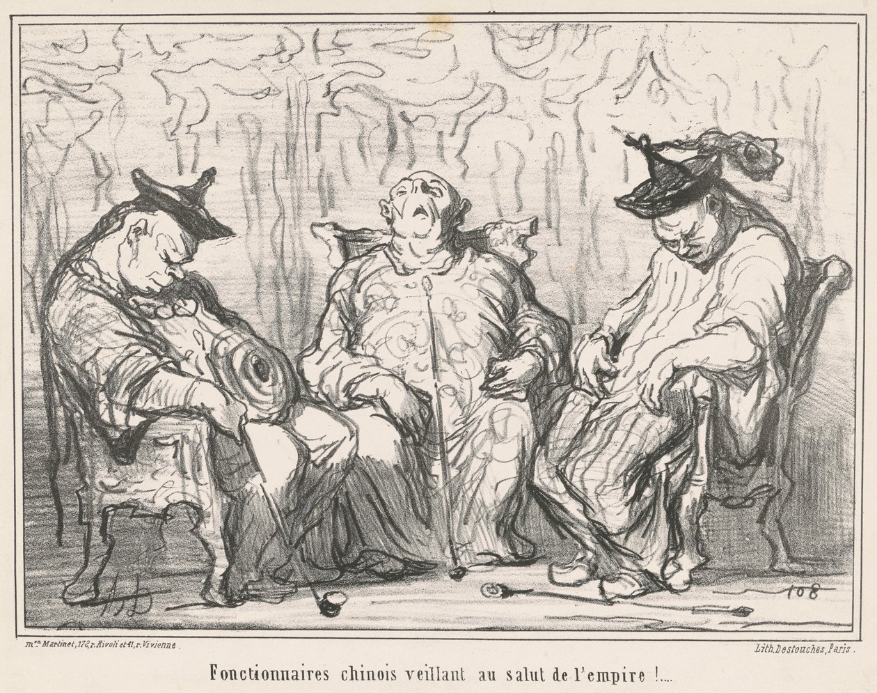 Embedsmænd ... våger over imperiets frelse! ... af Honoré Daumier
