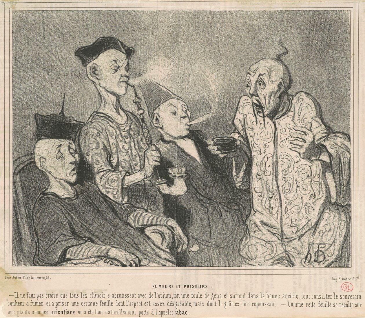 Rygere og snuffere af Honoré Daumier