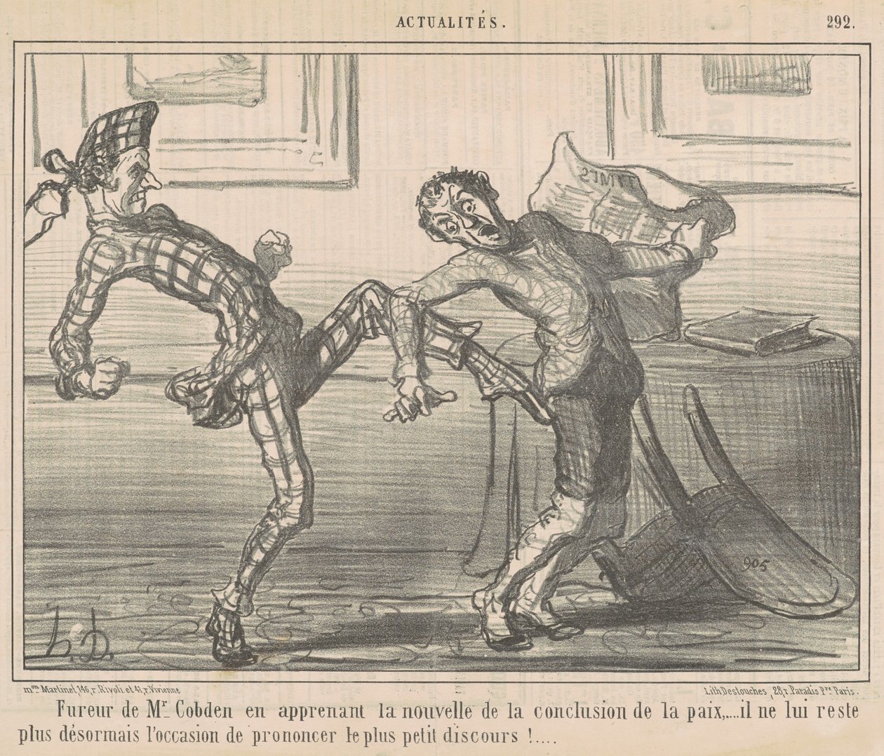 Mr Cobdens raseri... af Honoré Daumier