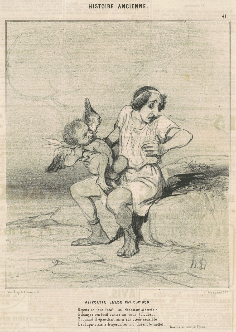 Hippolyt spækket af Amor af Honoré Daumier