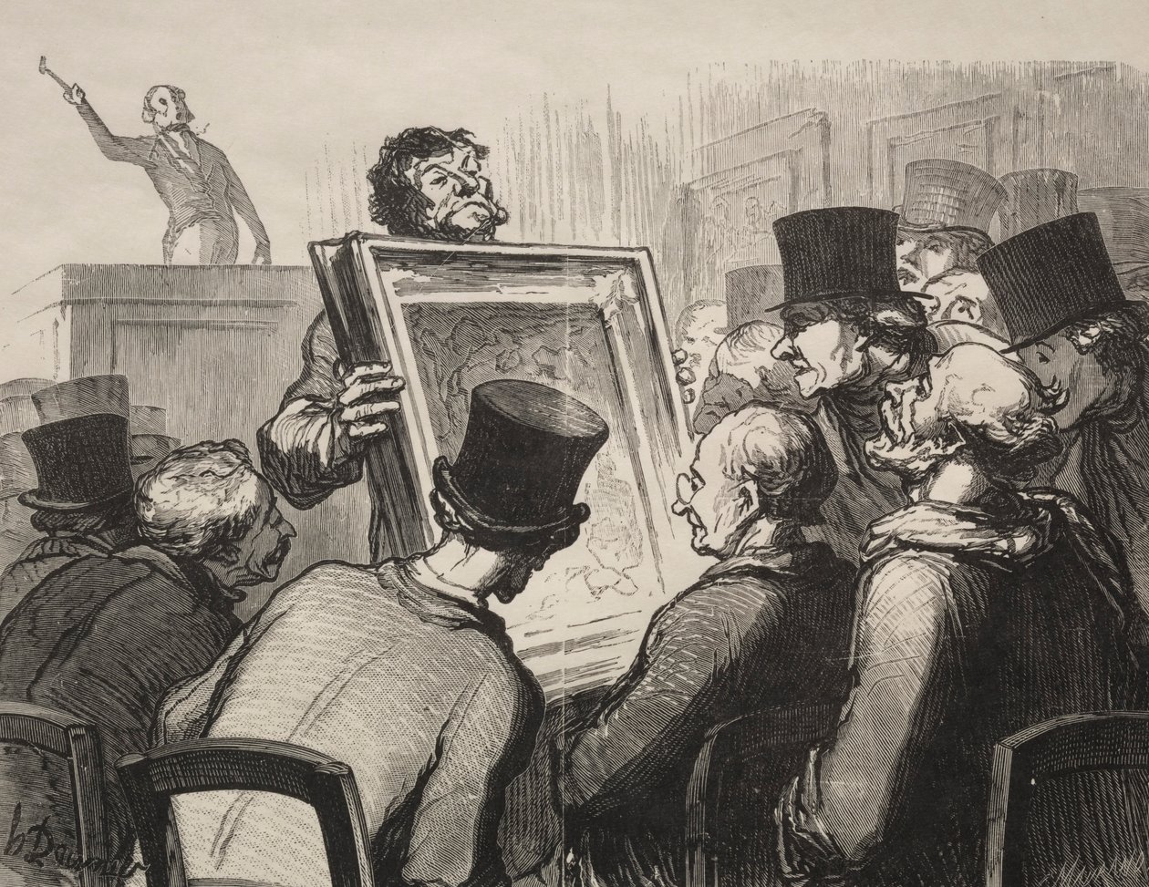 Hotel Bouillon: Billedentusiaster. af Honoré Daumier