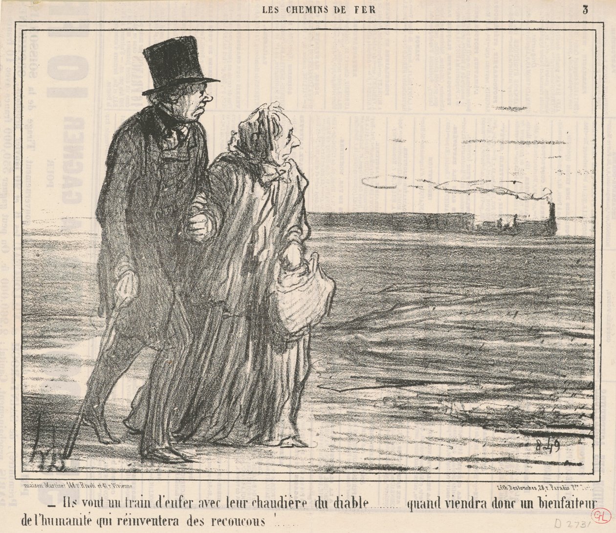 De kører i rasende fart... af Honoré Daumier