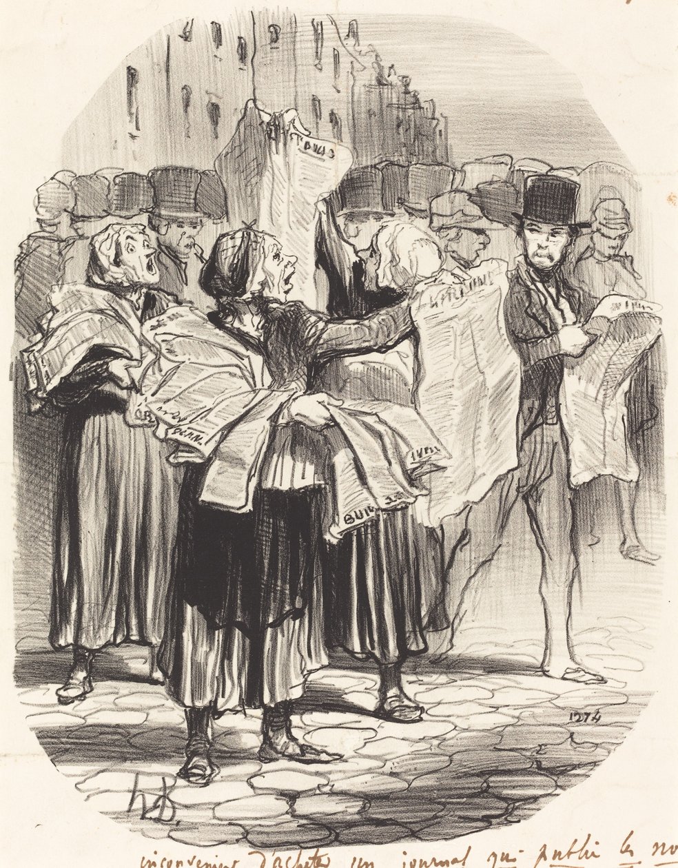 Ulempen ved at købe en avis... af Honoré Daumier