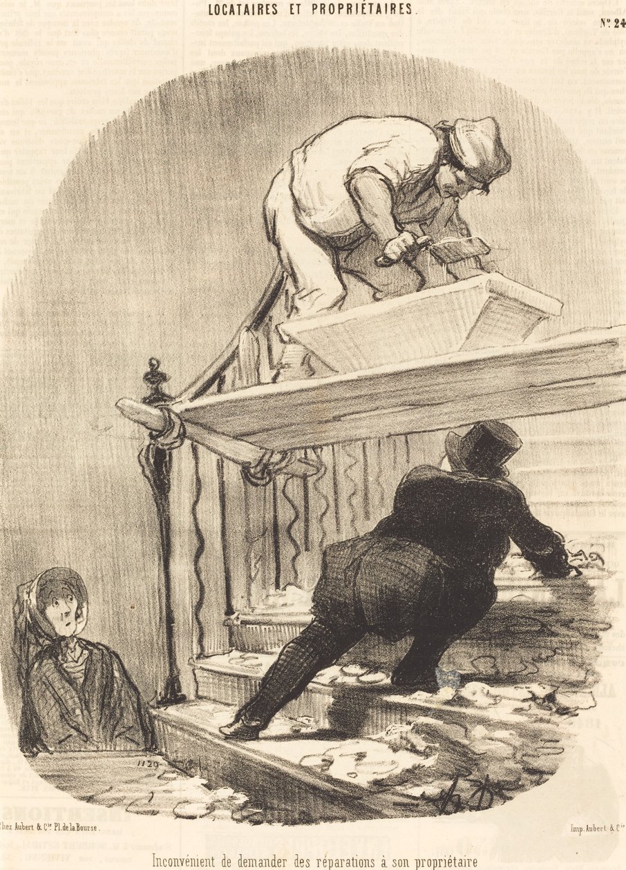 Ulempen ved at bede om reparationer... af Honoré Daumier