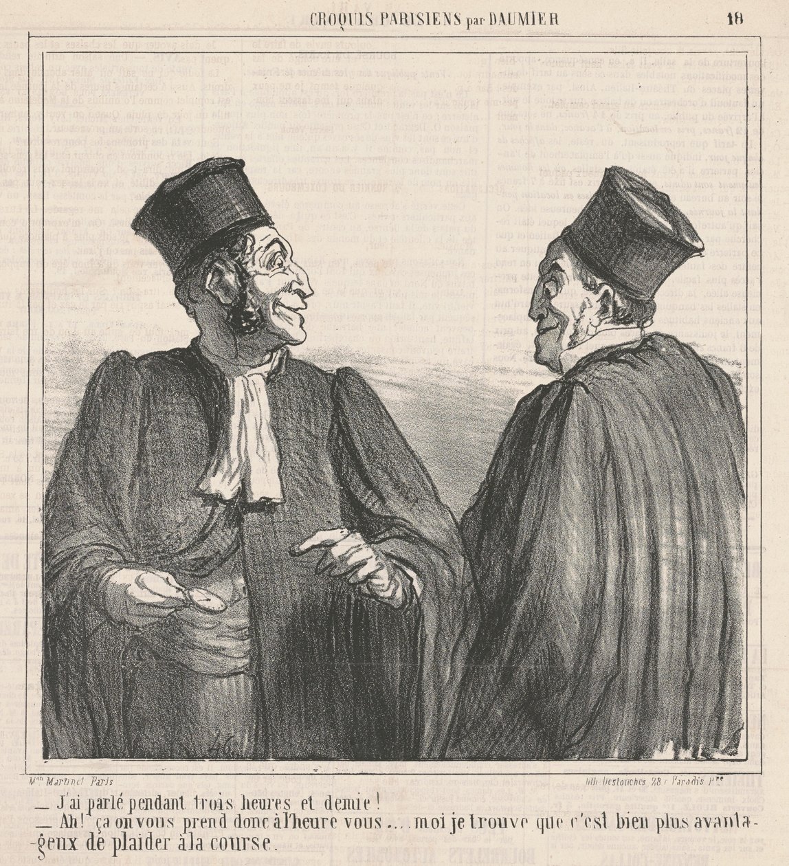 Jeg talte ... tre en halv time! af Honoré Daumier