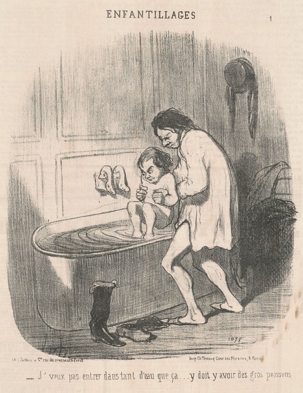 Jeg gider ikke komme i så meget vand... af Honoré Daumier