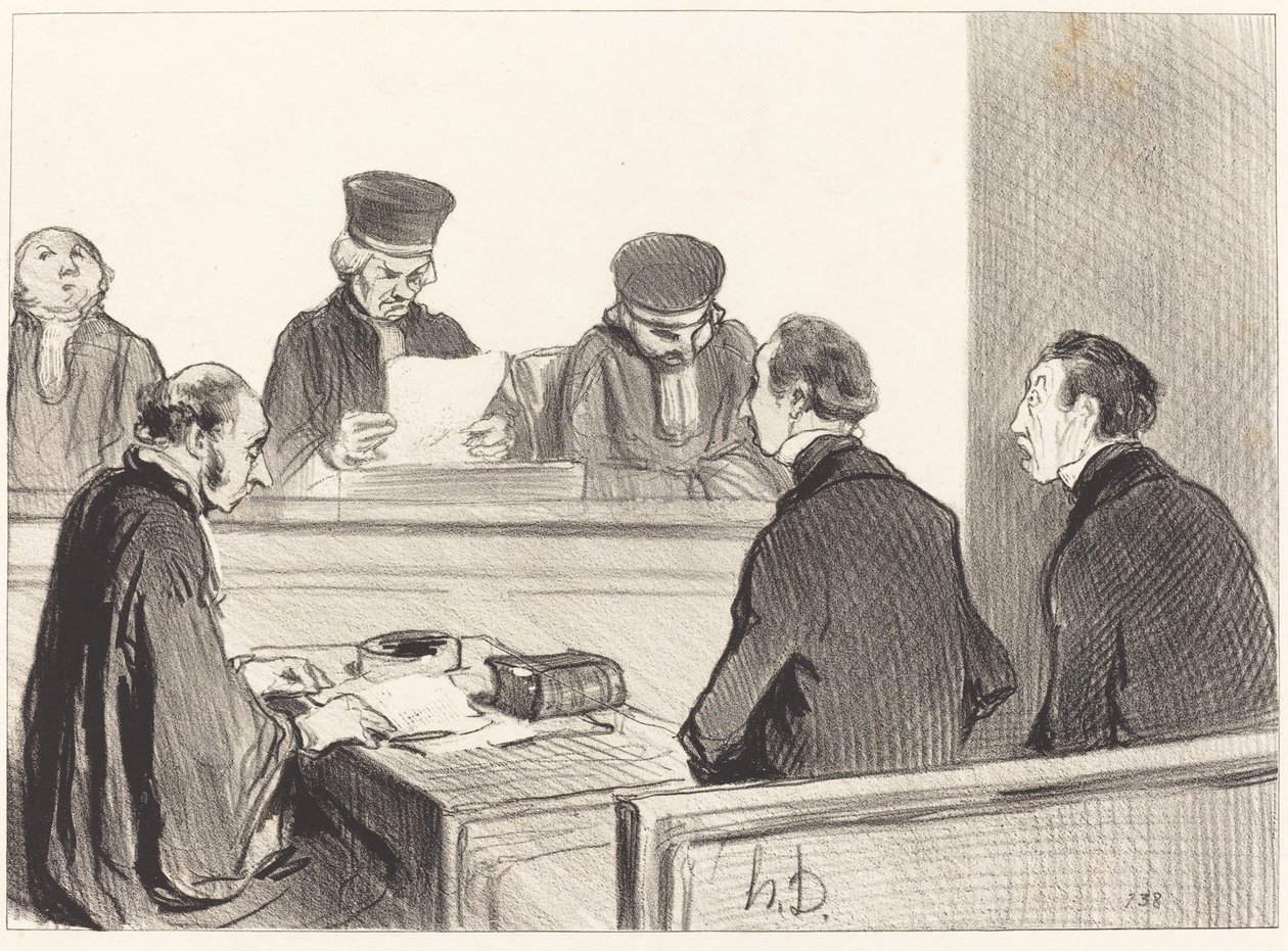 Retten tømmer forhandlingen... af Honoré Daumier