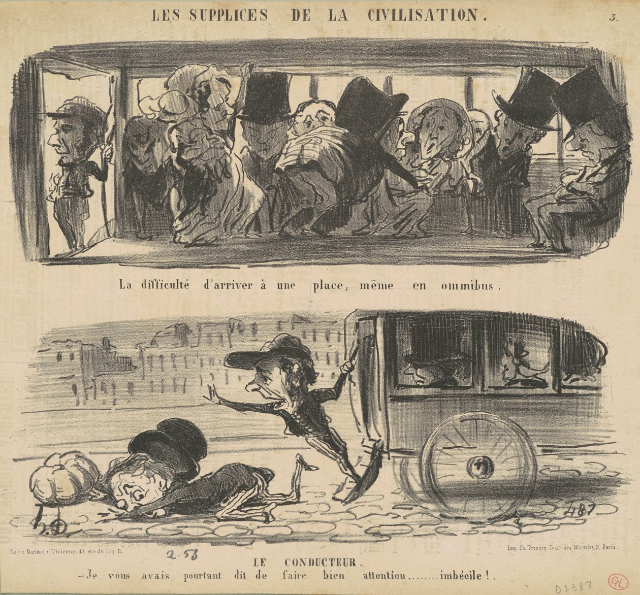 Vanskeligheden ved at komme til et sted af Honoré Daumier