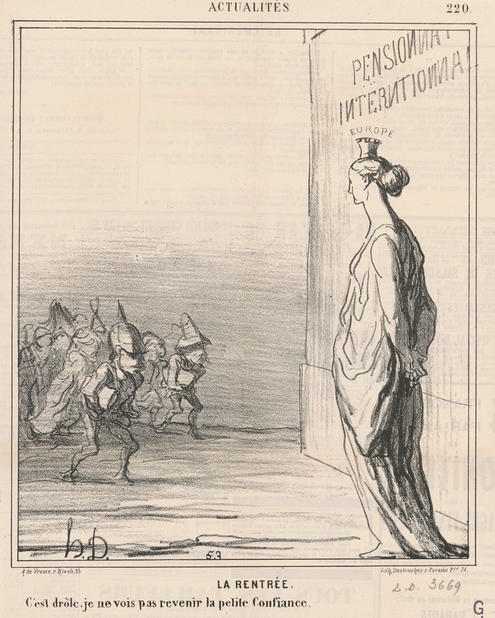 Skoleårets start af Honoré Daumier
