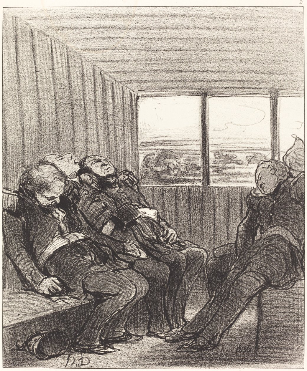 Rejsen med tog... af Honoré Daumier