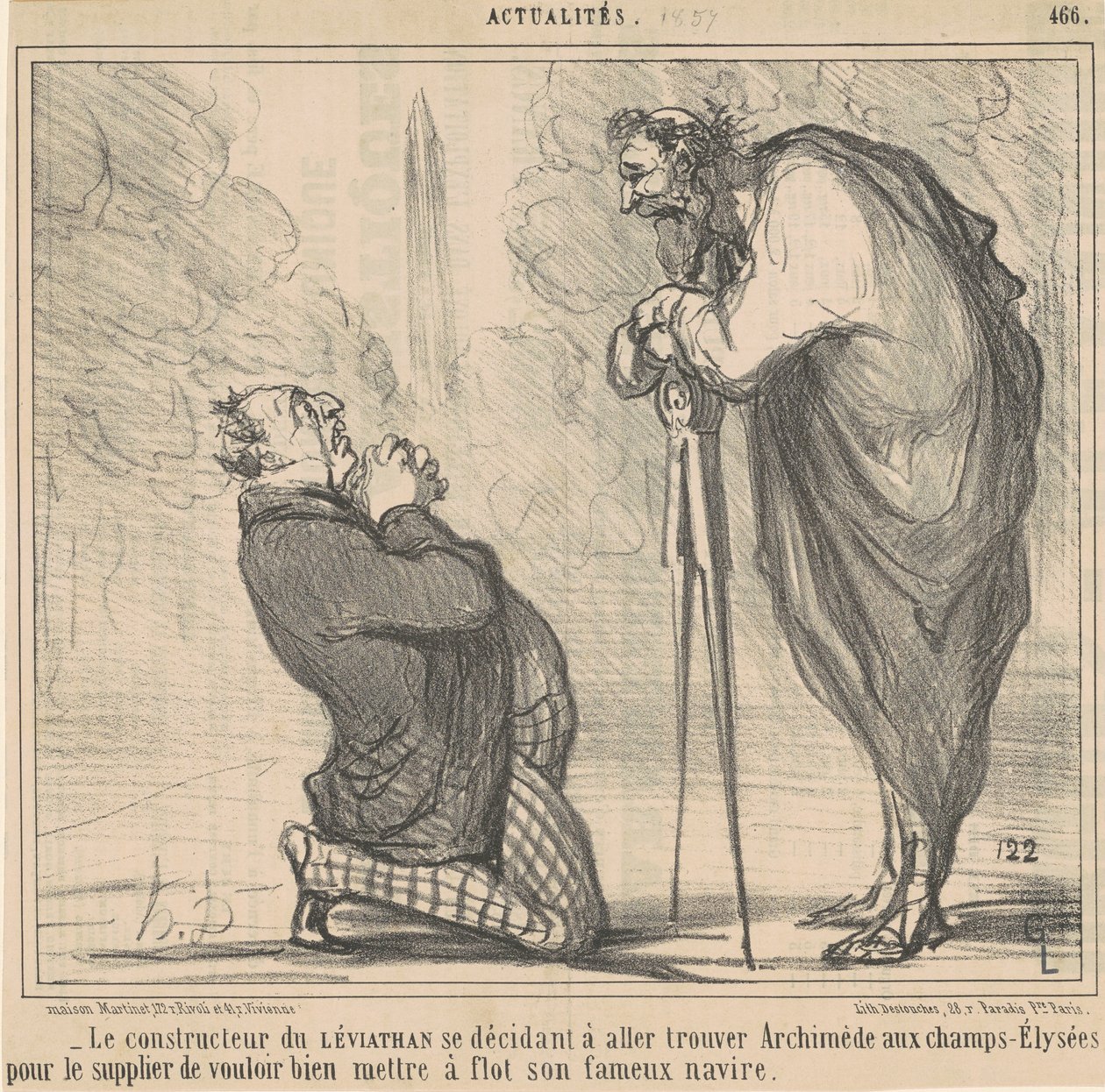 Bygherren af ​​Leviathan besluttede... af Honoré Daumier