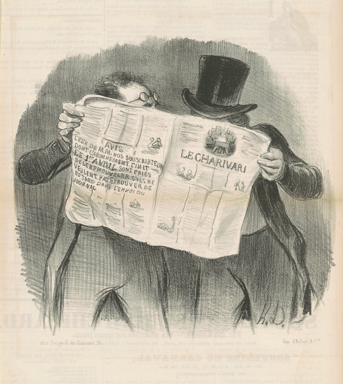 Læser charivari af Honoré Daumier
