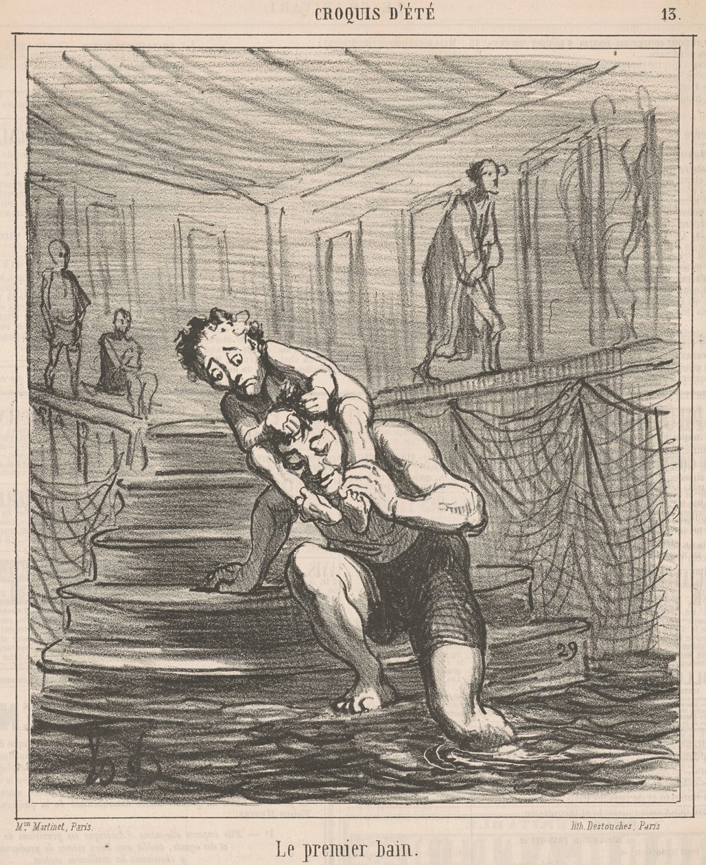 Det første bad af Honoré Daumier
