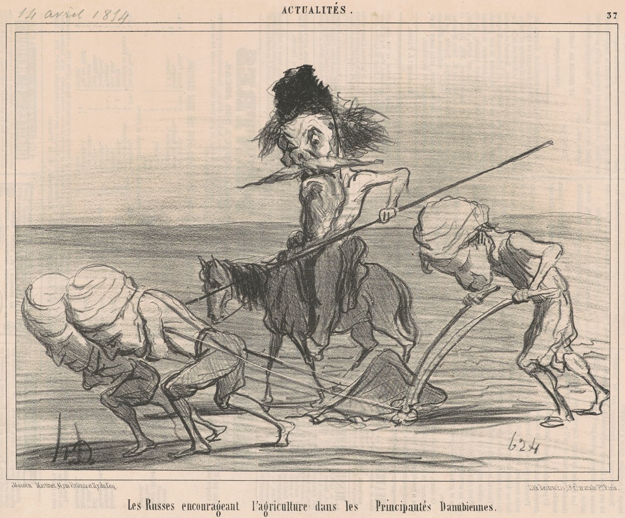 Russere tilskynder til landbrug af Honoré Daumier