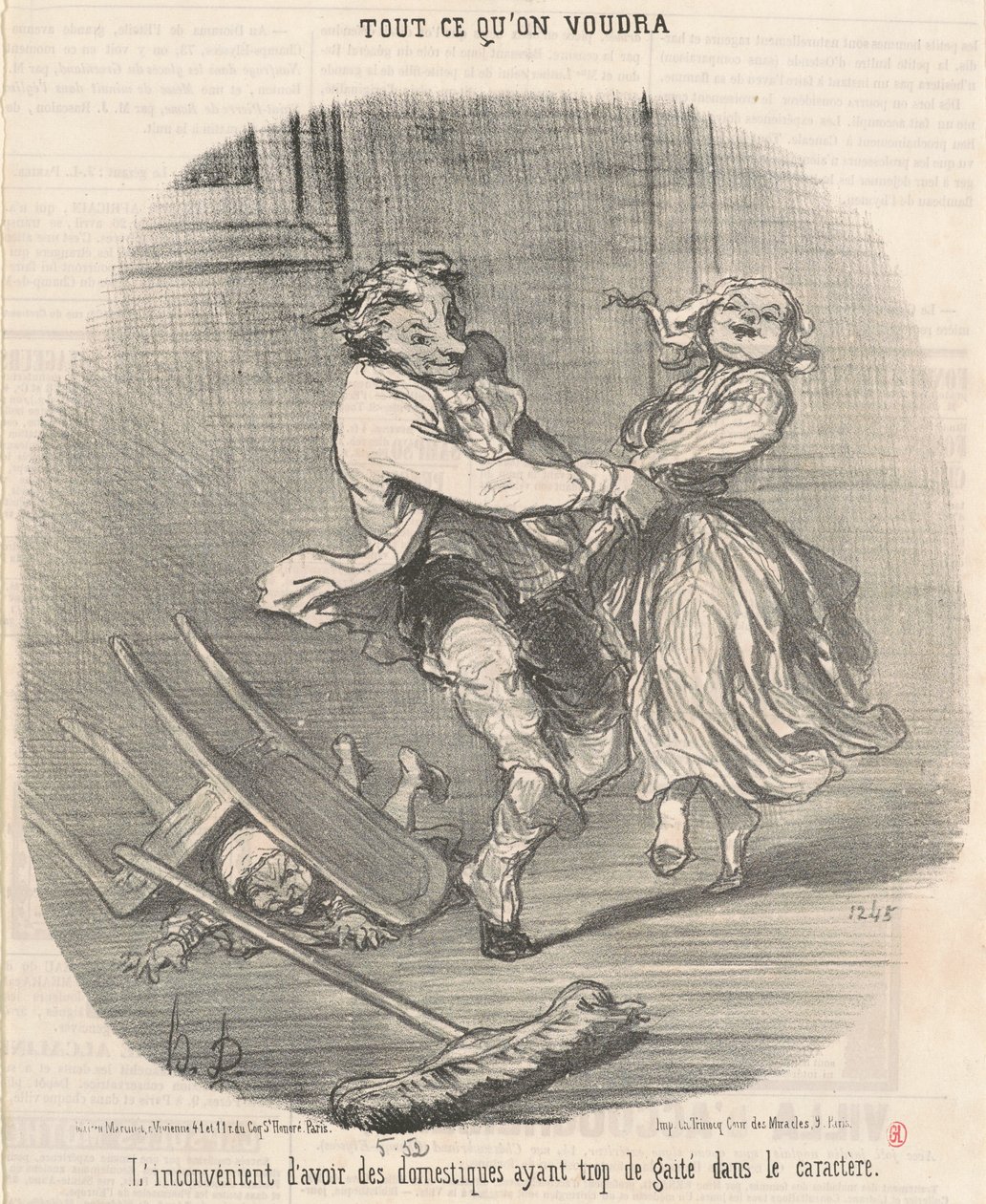 Ulempen ved at have tjenere... af Honoré Daumier