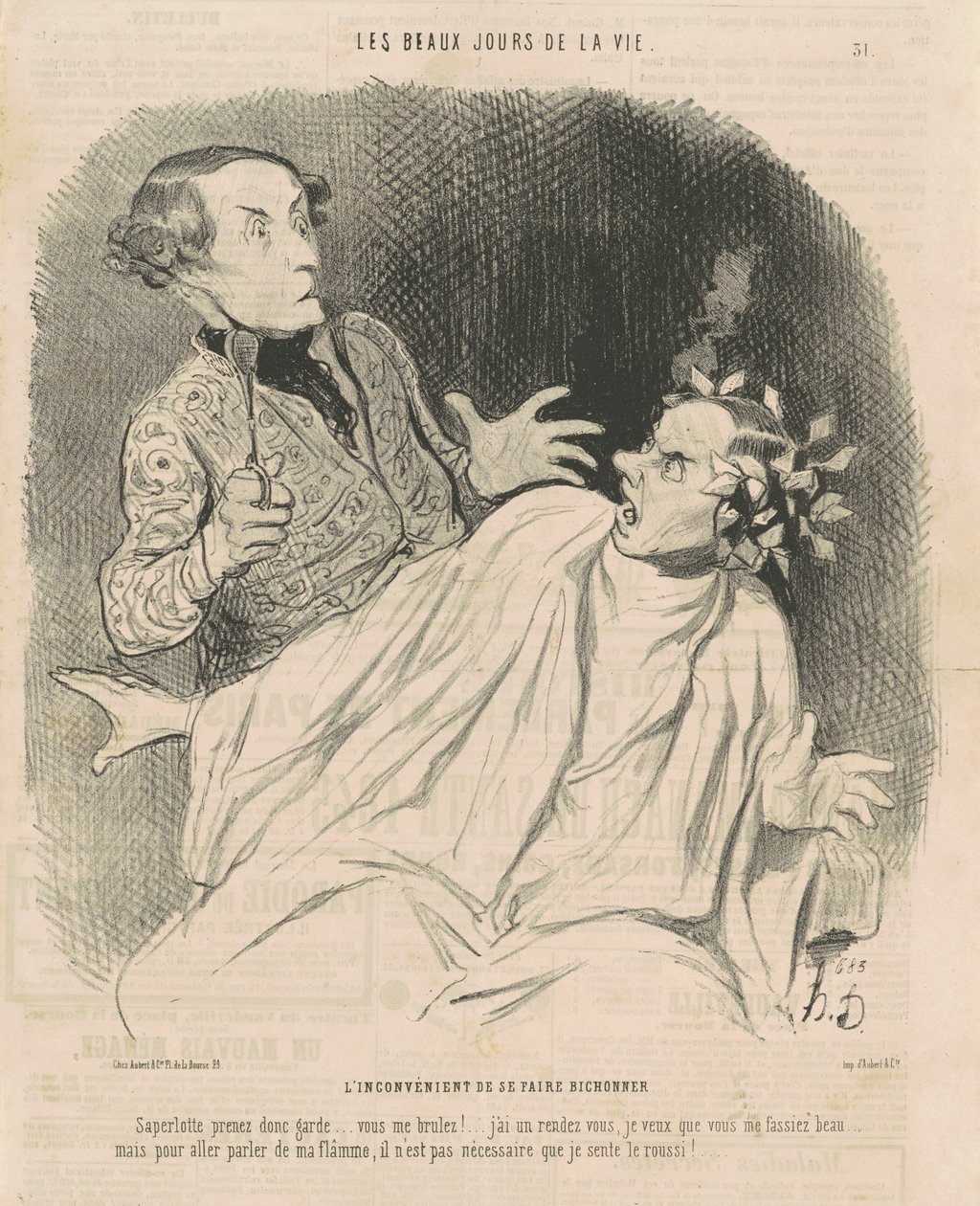 Ulempen ved at blive forkælet... af Honoré Daumier