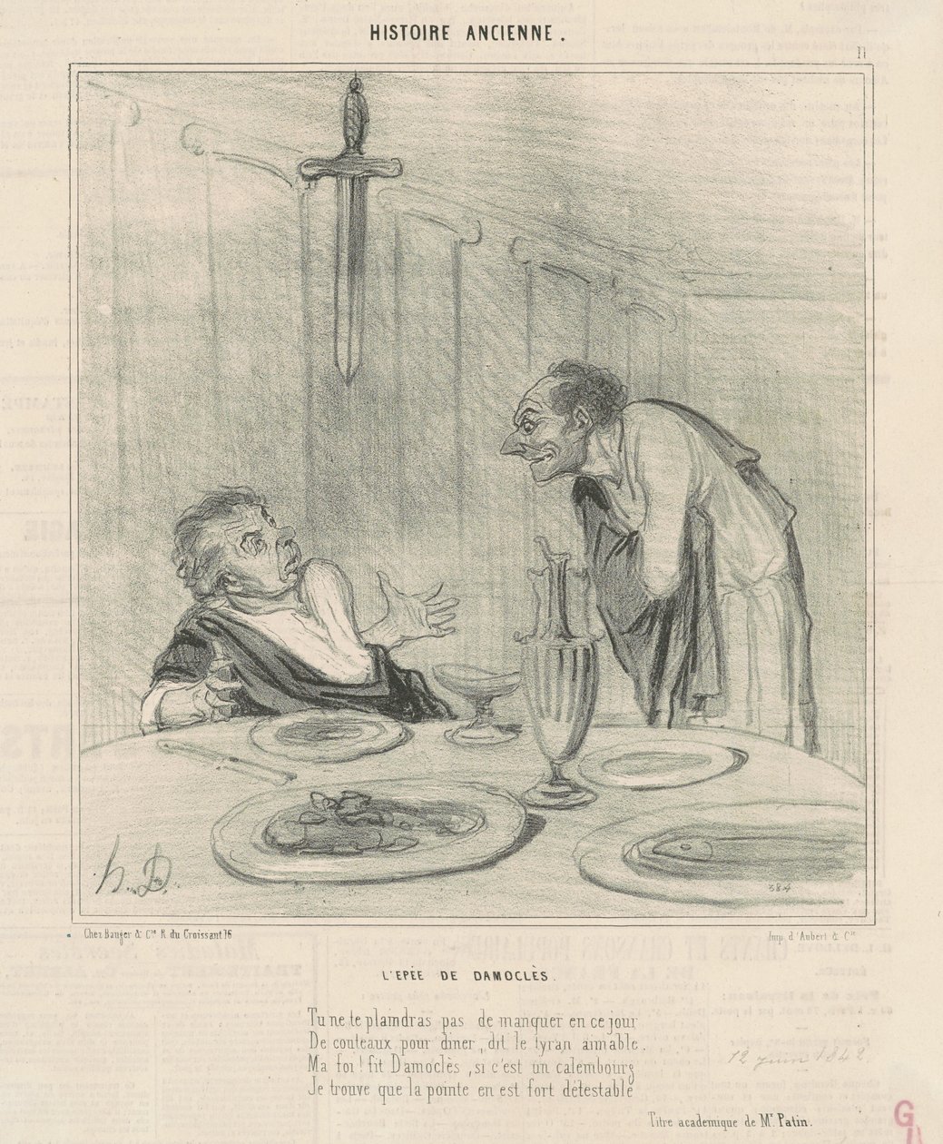Damokles-sværdet af Honoré Daumier