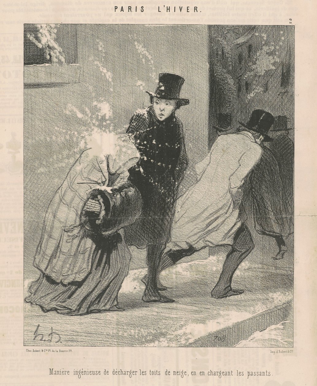 Genial måde at losse tagene på... af Honoré Daumier