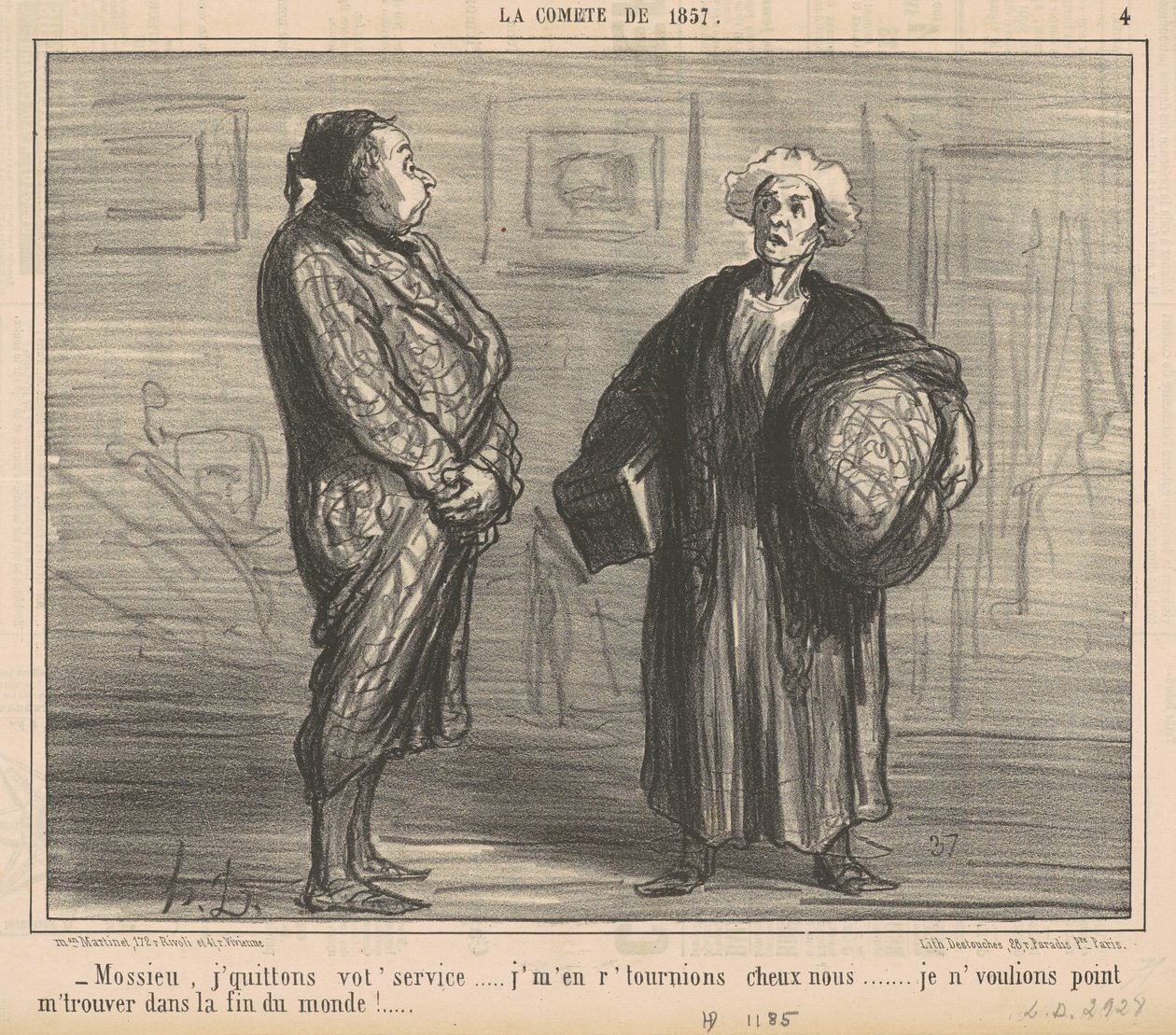 Mossieu, jeg forlader din tjeneste... af Honoré Daumier