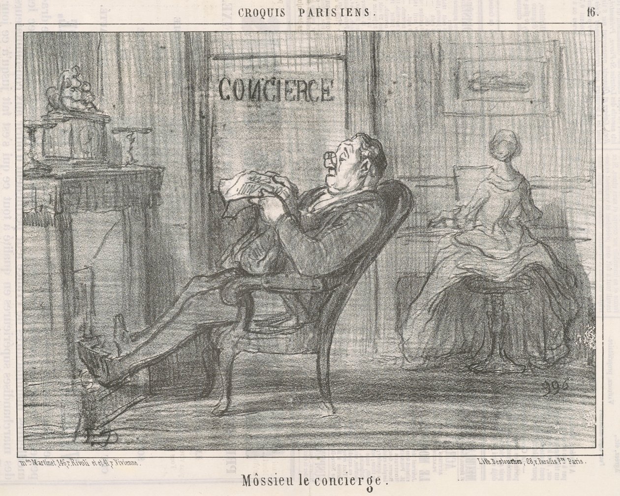 Mossieu The Concierge af Honoré Daumier