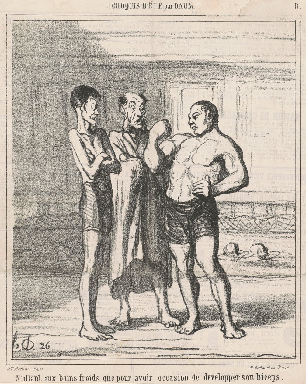 Går kun i kolde bade... af Honoré Daumier