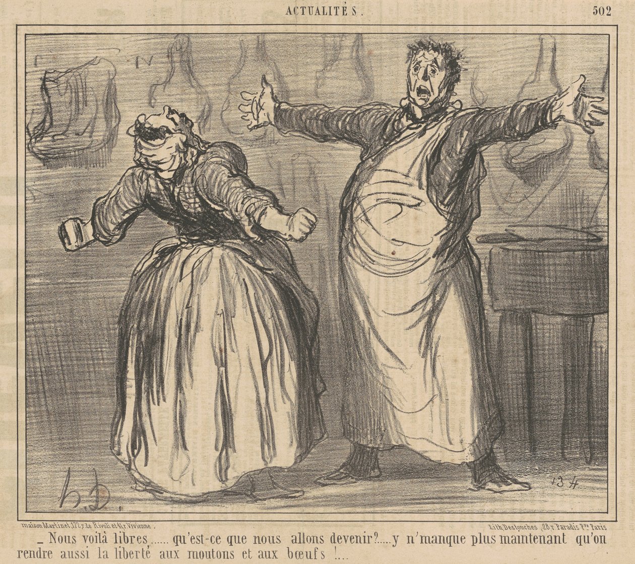 Vi er frie... af Honoré Daumier