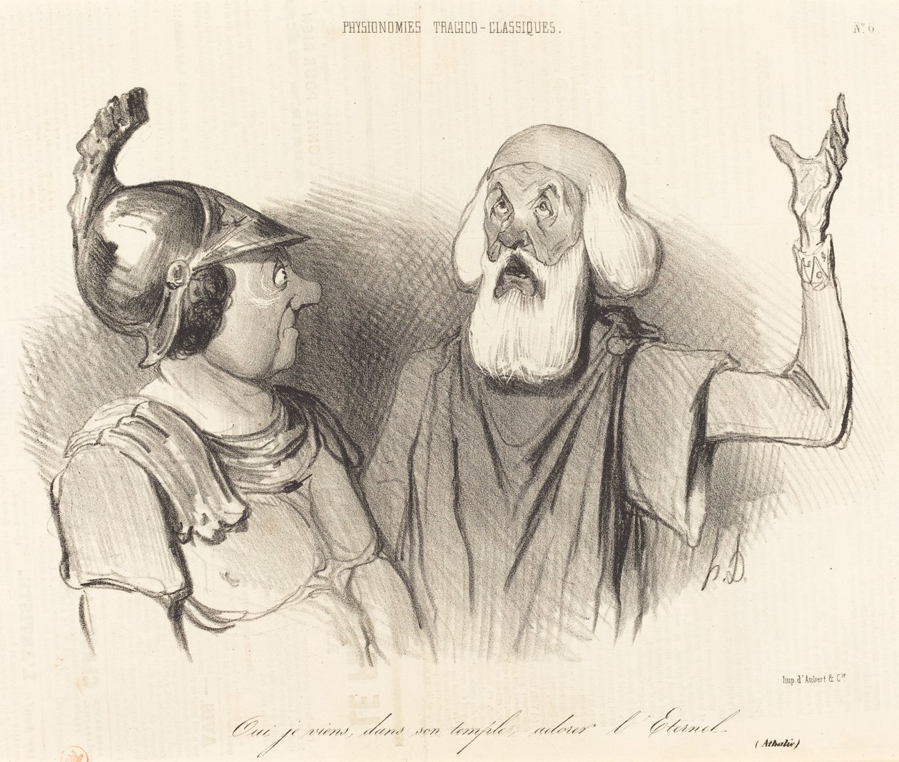 Ja, jeg kommer, i hans tempel... af Honoré Daumier