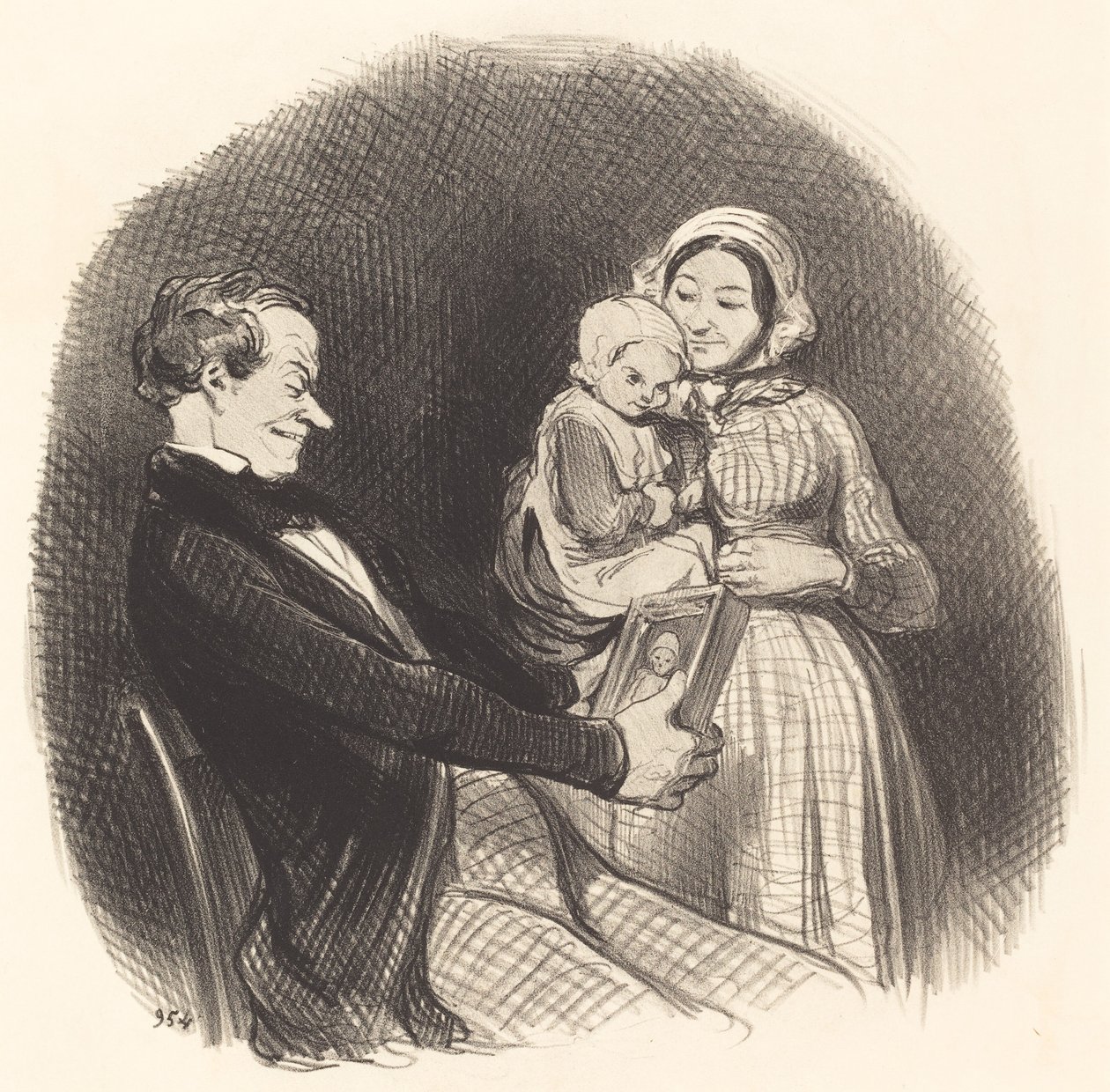 Far overvejer billedet af sit image af Honoré Daumier