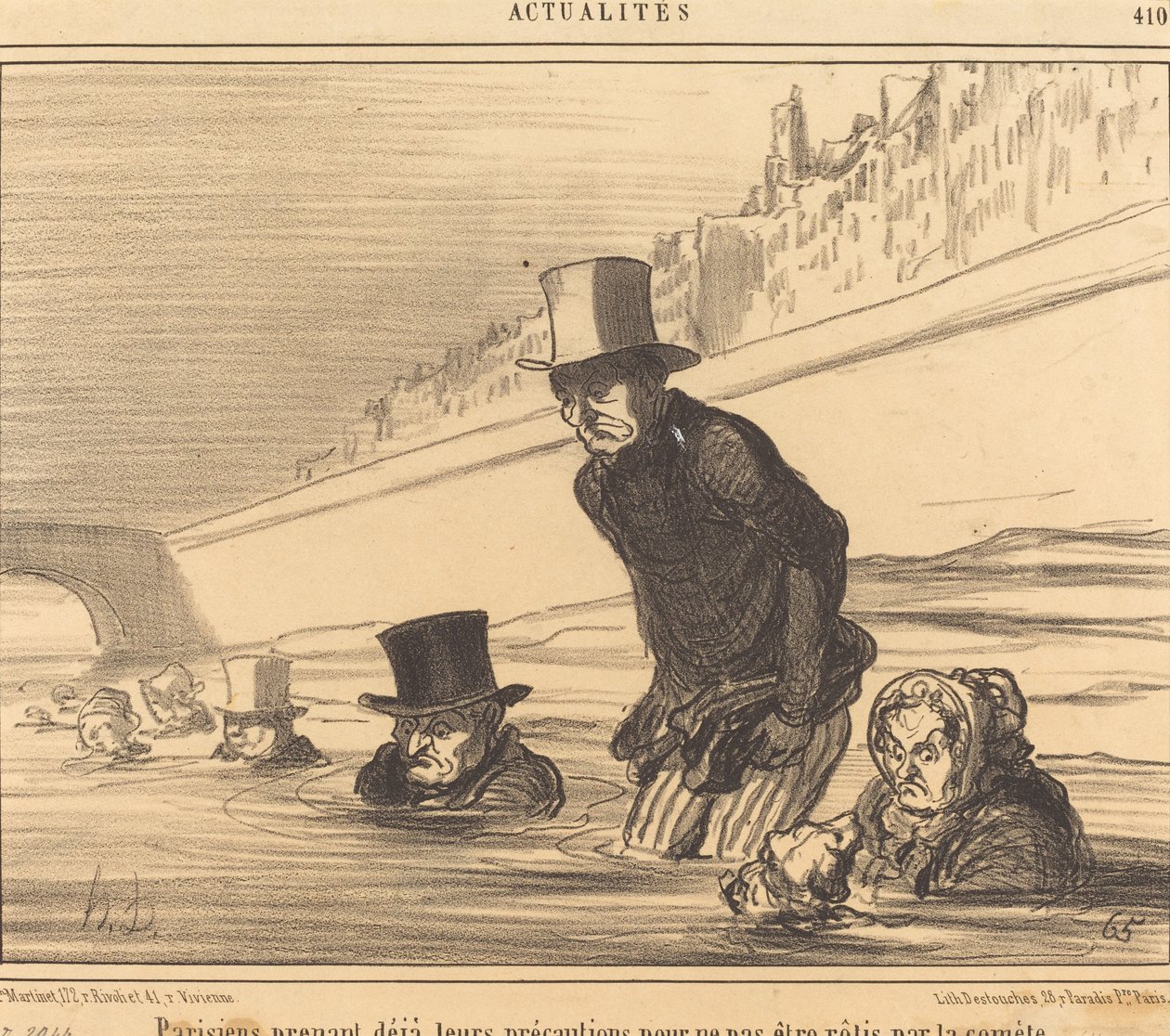 Parisere tager... deres forholdsregler... af Honoré Daumier
