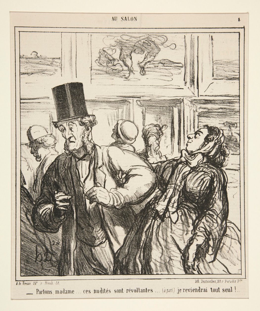 Lad os gå, frue... disse nøgenheder er oprørende af Honoré Daumier