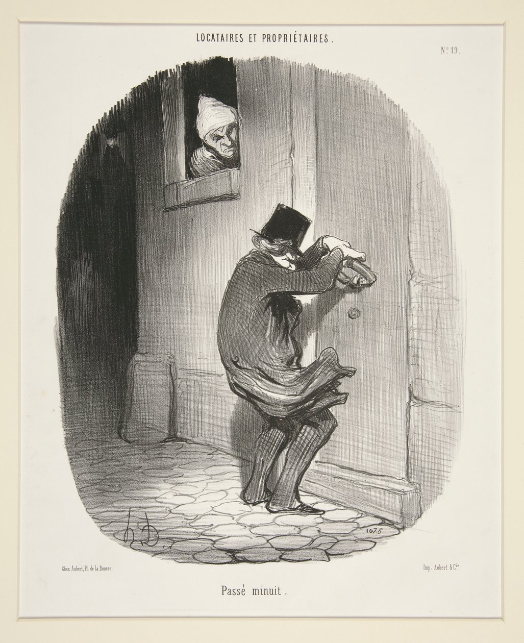 Overgår midnat, fra lejere og ejere af Honoré Daumier