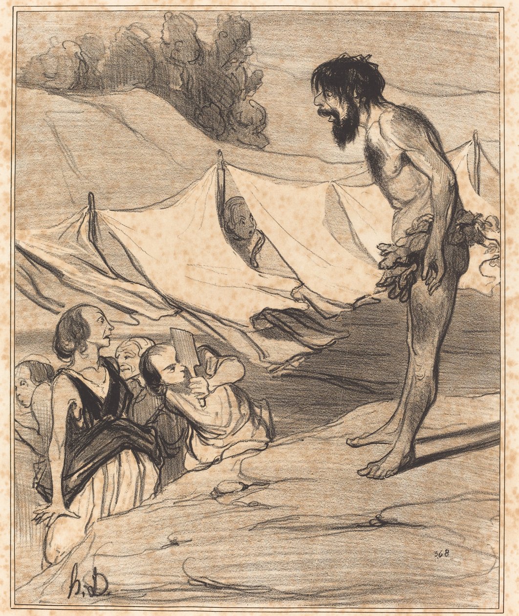 Præsentation af Ulysse til Nausica af Honoré Daumier