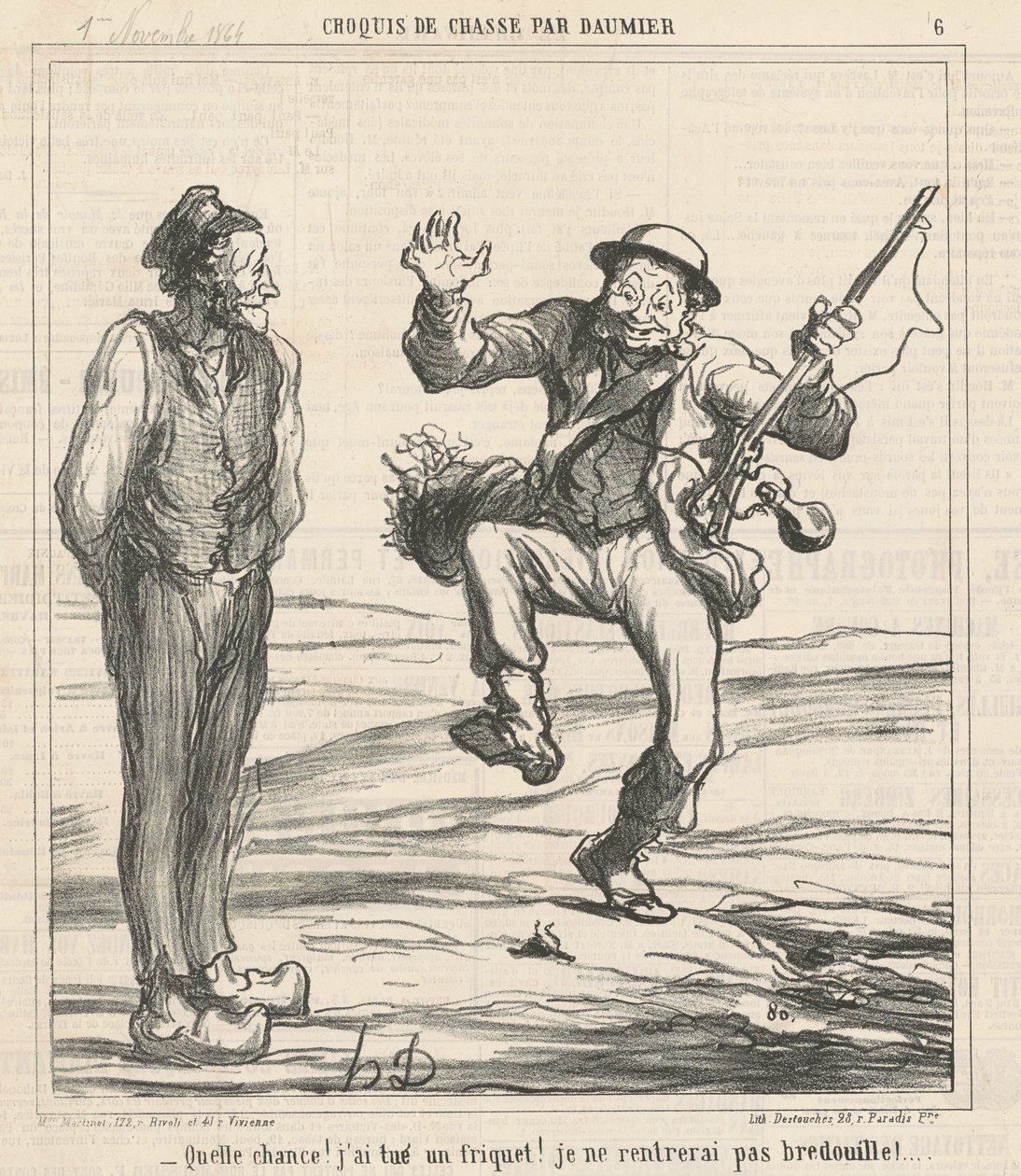Hvilket held! Jeg dræbte en freak! af Honoré Daumier