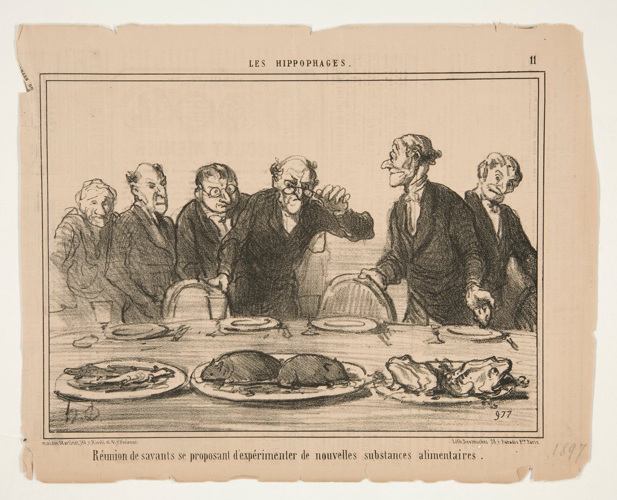 Møde af forskere, der foreslår af Honoré Daumier