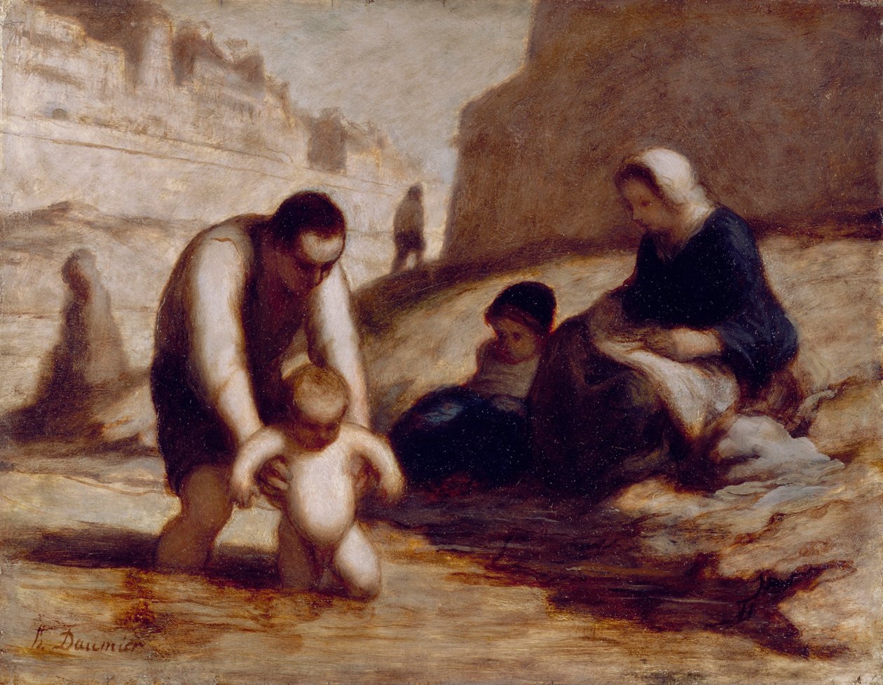 Det første bad af Honoré Daumier