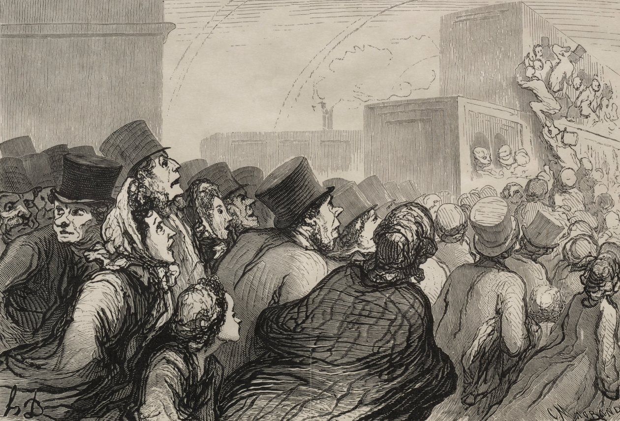 Jernbanen: Søndagsudflugten. af Honoré Daumier